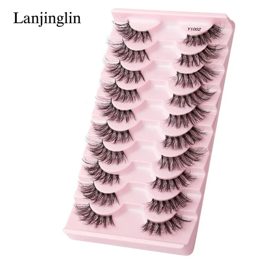Half Eey Lashes 3/5/10 Pairs New Faux Mink Lashes Natural