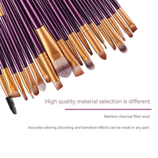20 PCS Makeup Brush Set Eye Shadow Brush Set Foundation Brush . Fibers Full Set